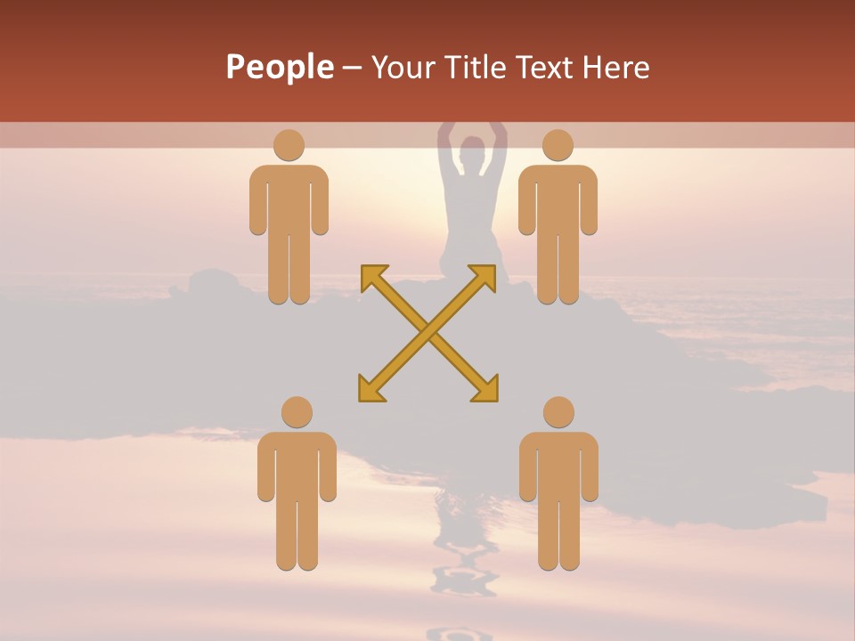 Woman Doing Yoga At Sunset On The Seashore PowerPoint Template