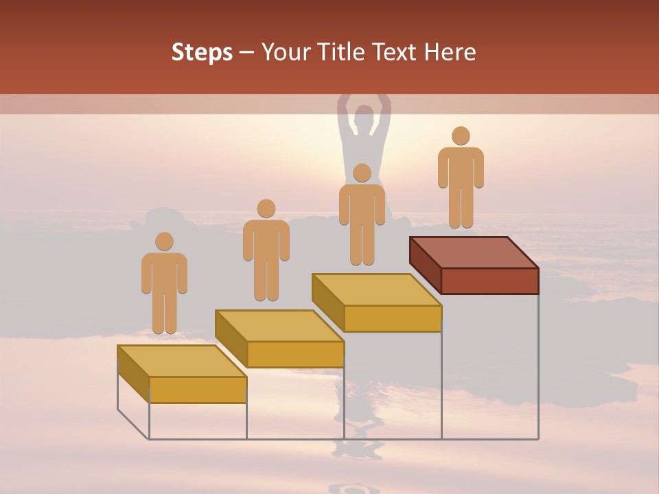 Woman Doing Yoga At Sunset On The Seashore PowerPoint Template