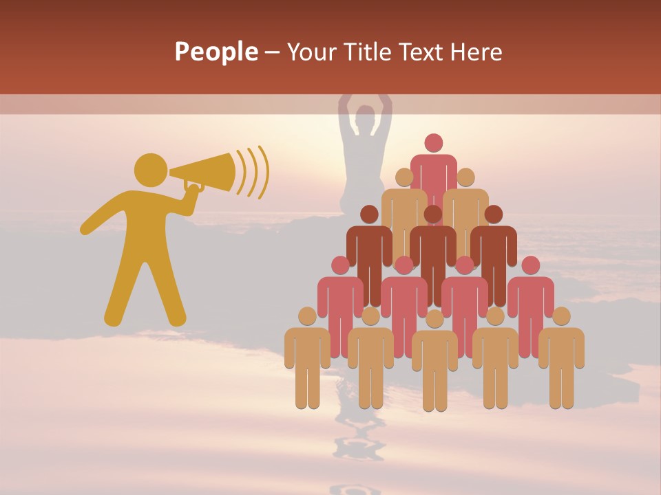 Woman Doing Yoga At Sunset On The Seashore PowerPoint Template