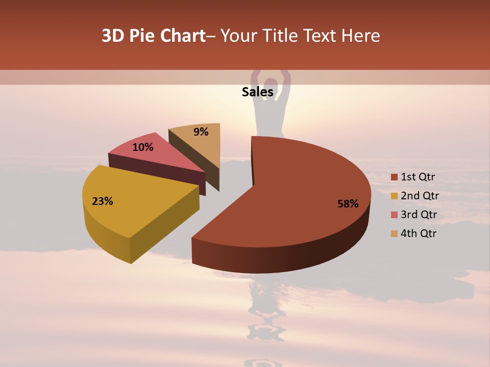 Woman Doing Yoga At Sunset On The Seashore PowerPoint Template