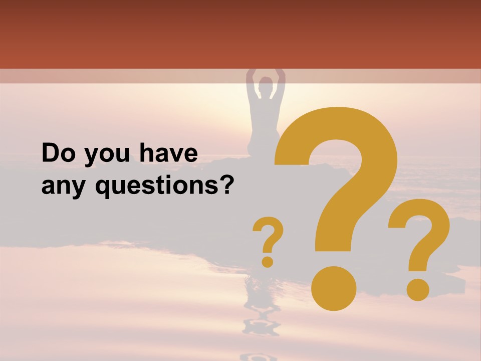 Woman Doing Yoga At Sunset On The Seashore PowerPoint Template