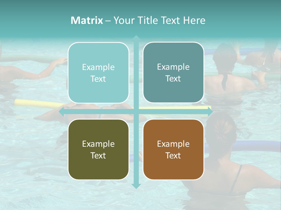 Wemen Doing Water Aerobic In Pool PowerPoint Template