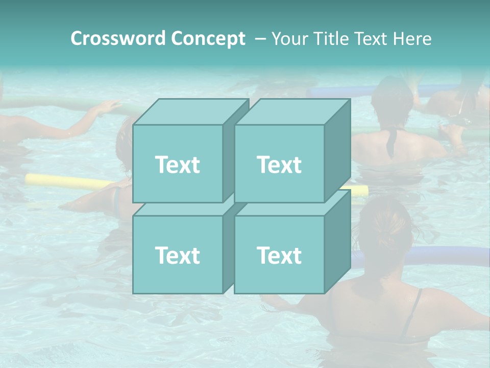 Wemen Doing Water Aerobic In Pool PowerPoint Template