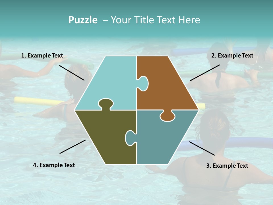 Wemen Doing Water Aerobic In Pool PowerPoint Template