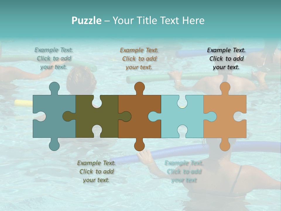 Wemen Doing Water Aerobic In Pool PowerPoint Template