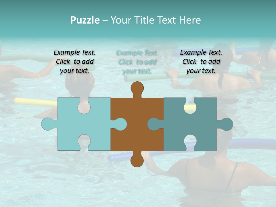 Wemen Doing Water Aerobic In Pool PowerPoint Template