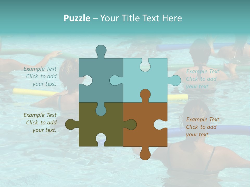 Wemen Doing Water Aerobic In Pool PowerPoint Template