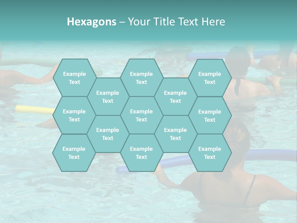 Wemen Doing Water Aerobic In Pool PowerPoint Template