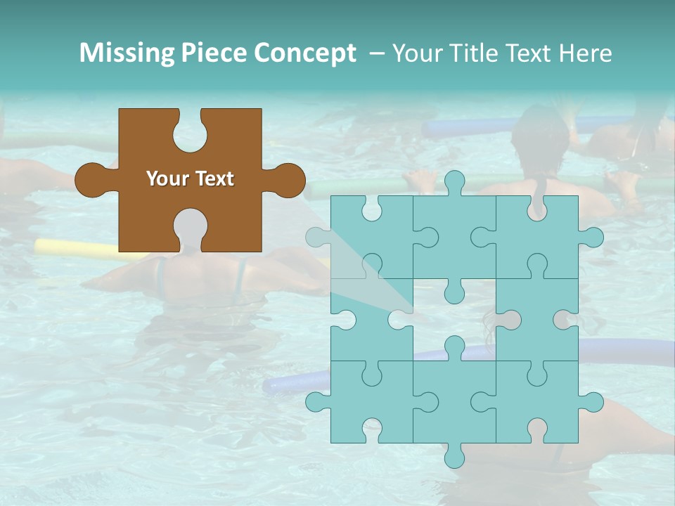 Wemen Doing Water Aerobic In Pool PowerPoint Template