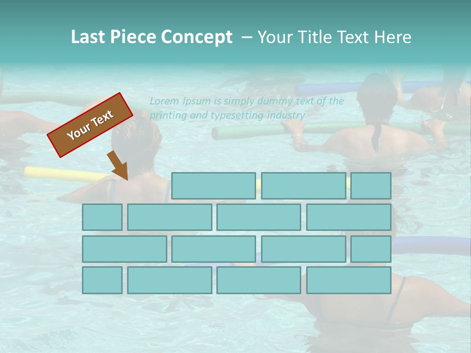 Wemen Doing Water Aerobic In Pool PowerPoint Template