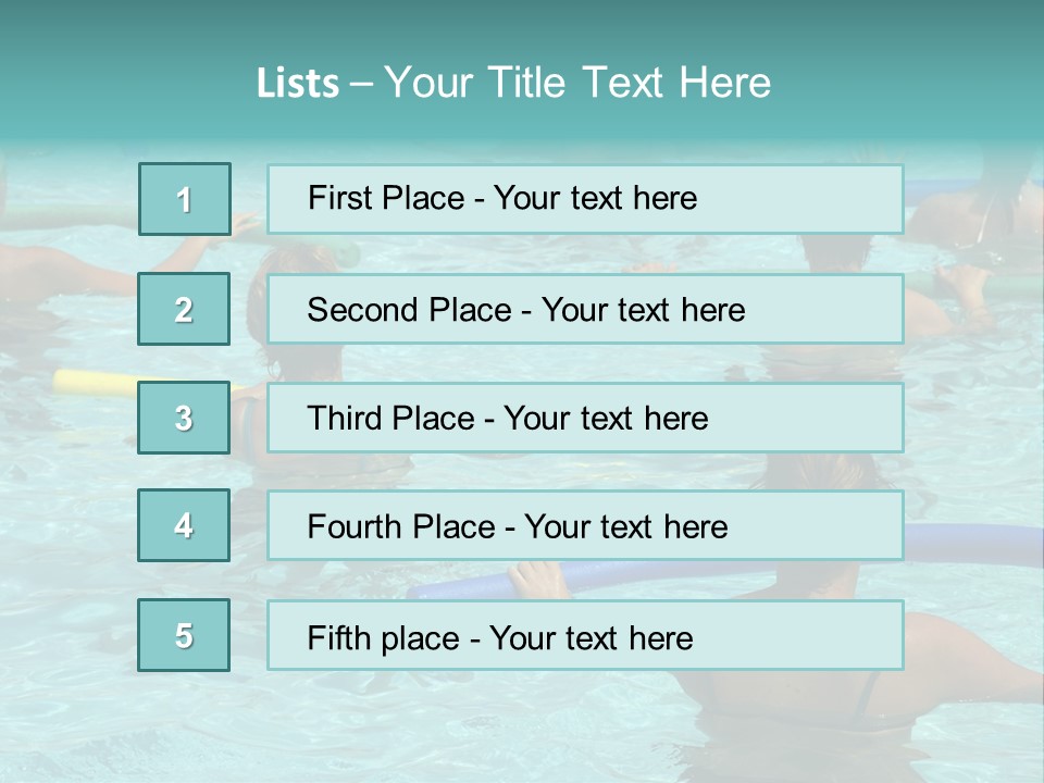 Wemen Doing Water Aerobic In Pool PowerPoint Template