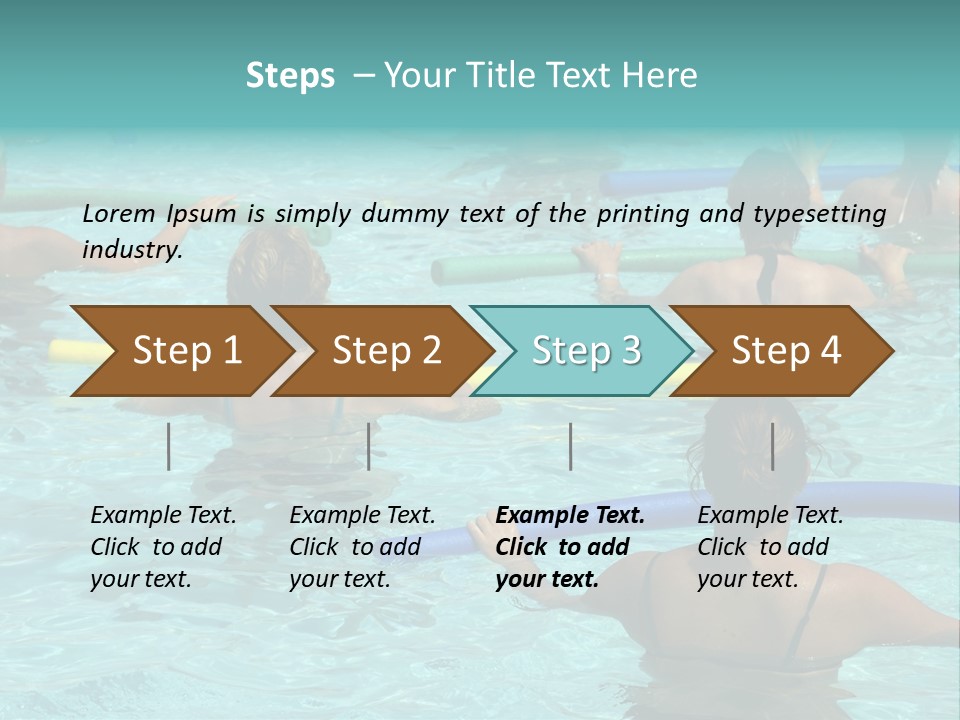 Wemen Doing Water Aerobic In Pool PowerPoint Template