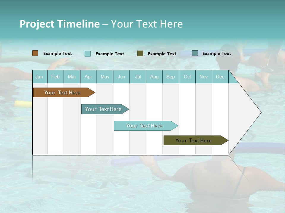Wemen Doing Water Aerobic In Pool PowerPoint Template