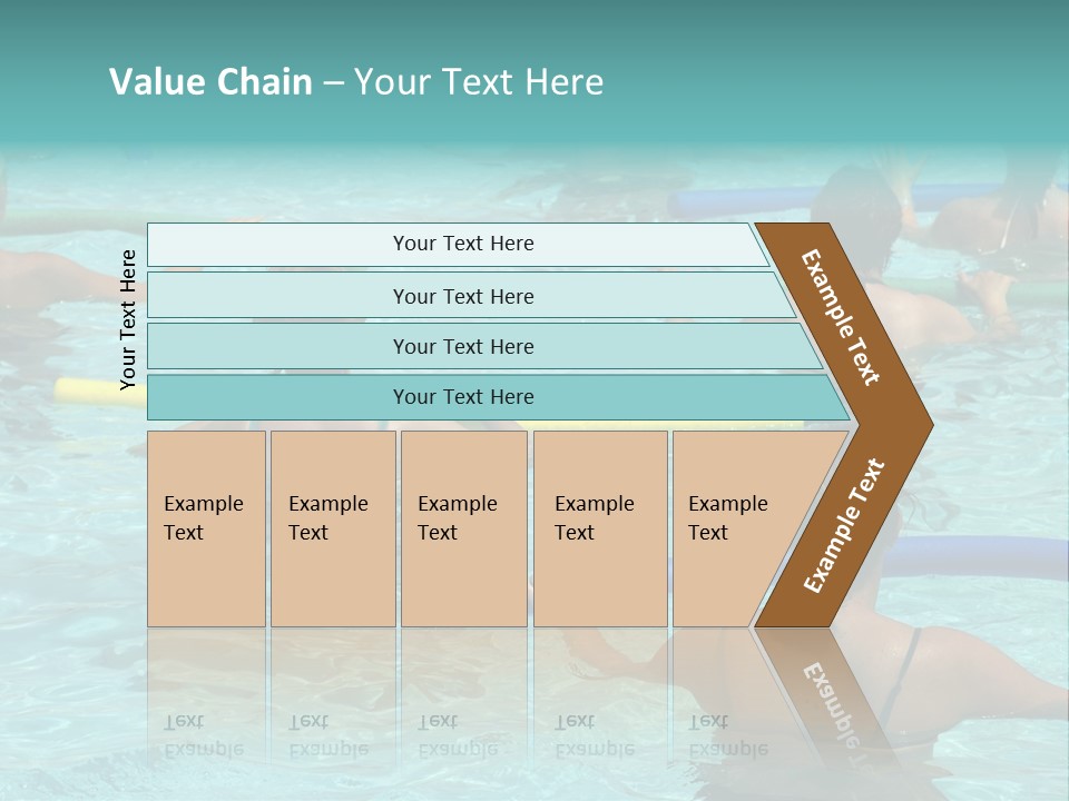 Wemen Doing Water Aerobic In Pool PowerPoint Template