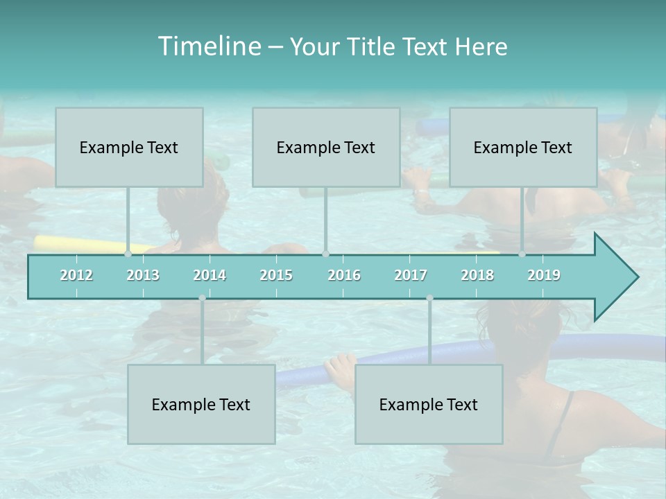 Wemen Doing Water Aerobic In Pool PowerPoint Template