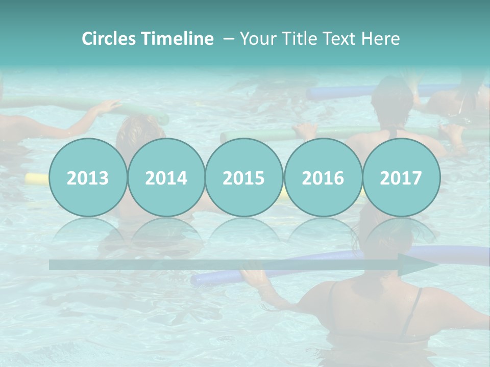 Wemen Doing Water Aerobic In Pool PowerPoint Template
