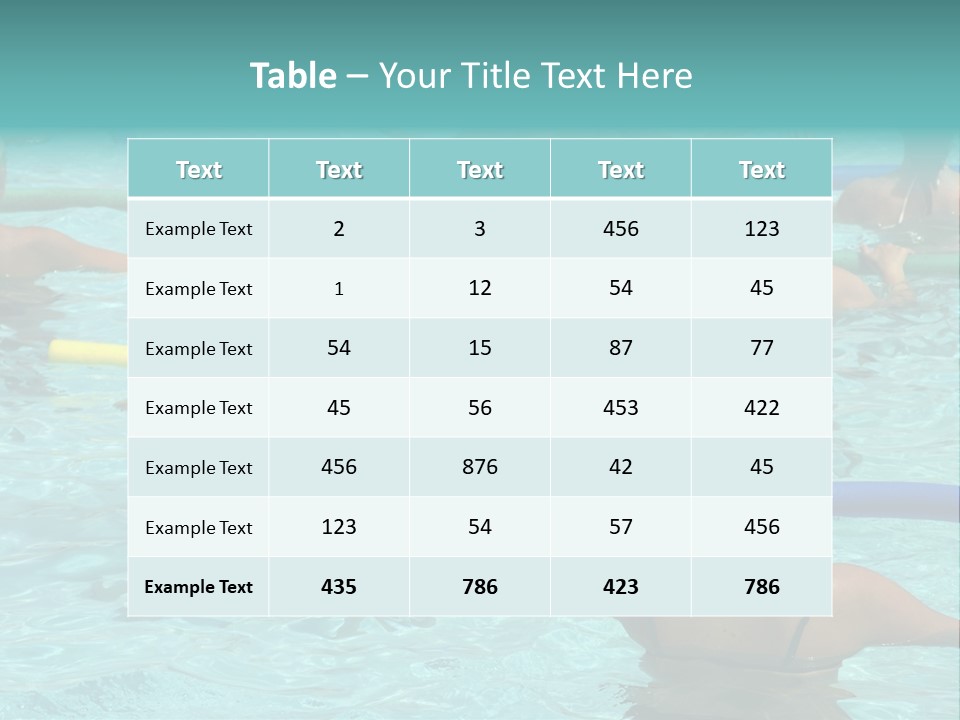 Wemen Doing Water Aerobic In Pool PowerPoint Template