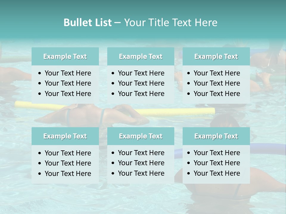 Wemen Doing Water Aerobic In Pool PowerPoint Template