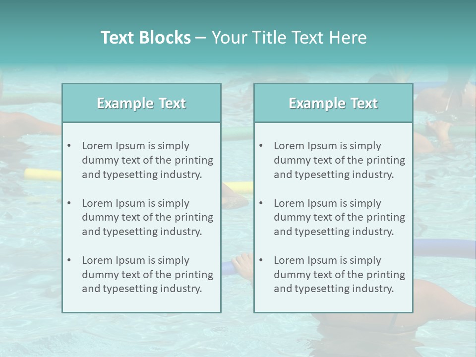 Wemen Doing Water Aerobic In Pool PowerPoint Template