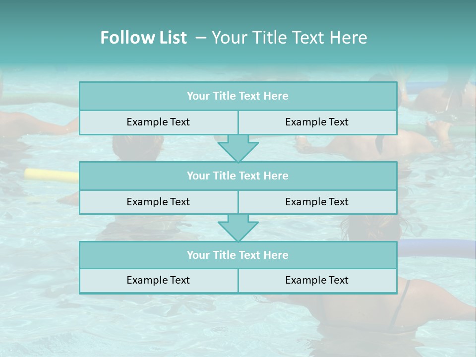 Wemen Doing Water Aerobic In Pool PowerPoint Template