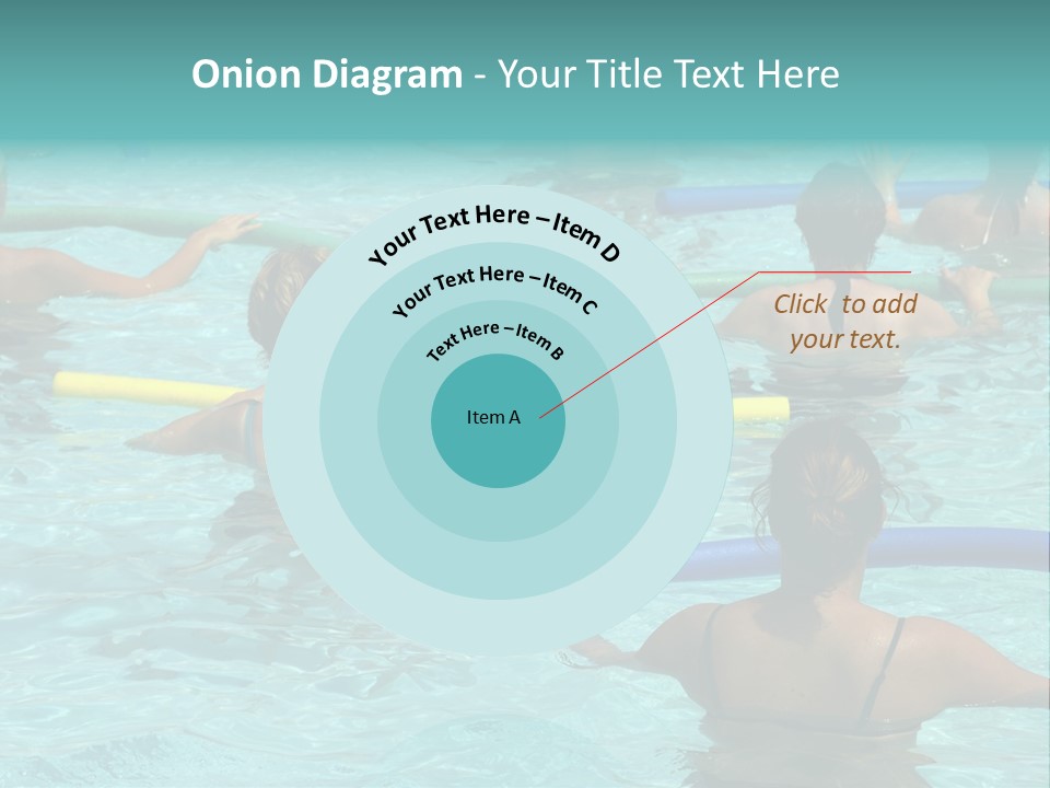Wemen Doing Water Aerobic In Pool PowerPoint Template