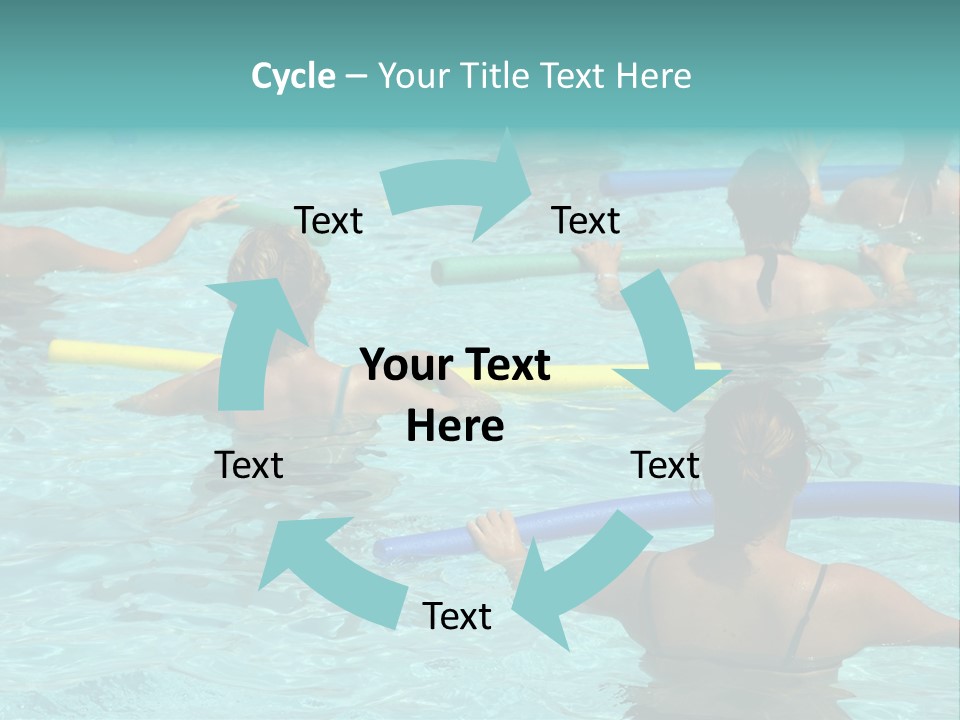 Wemen Doing Water Aerobic In Pool PowerPoint Template
