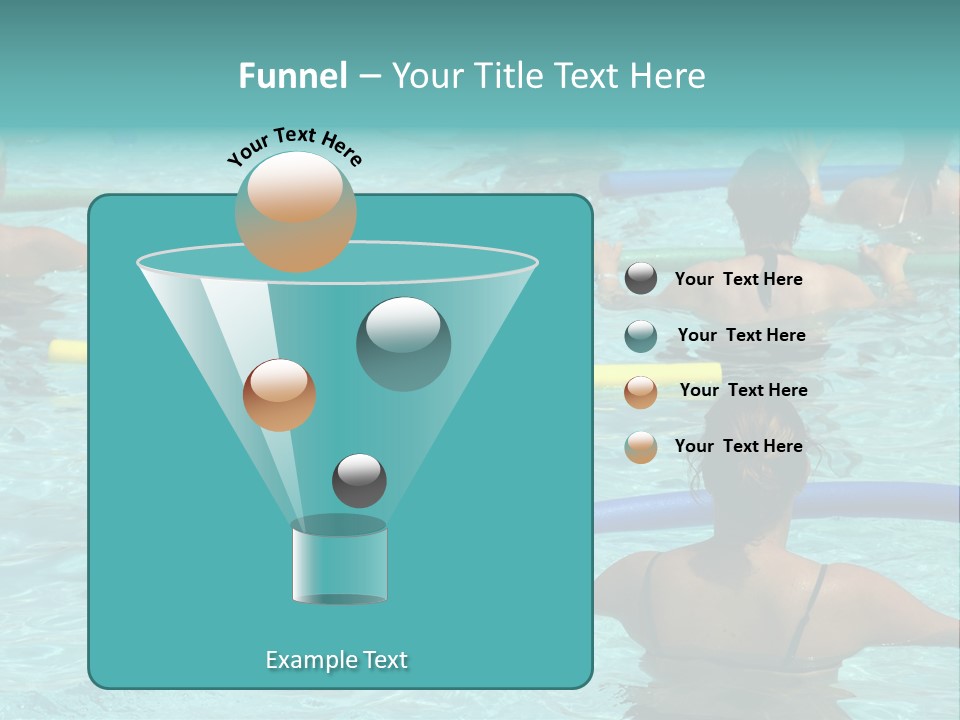Wemen Doing Water Aerobic In Pool PowerPoint Template