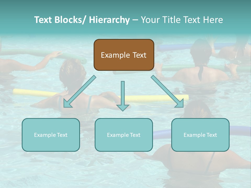 Wemen Doing Water Aerobic In Pool PowerPoint Template