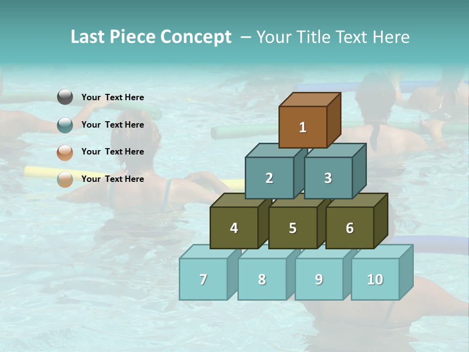 Wemen Doing Water Aerobic In Pool PowerPoint Template