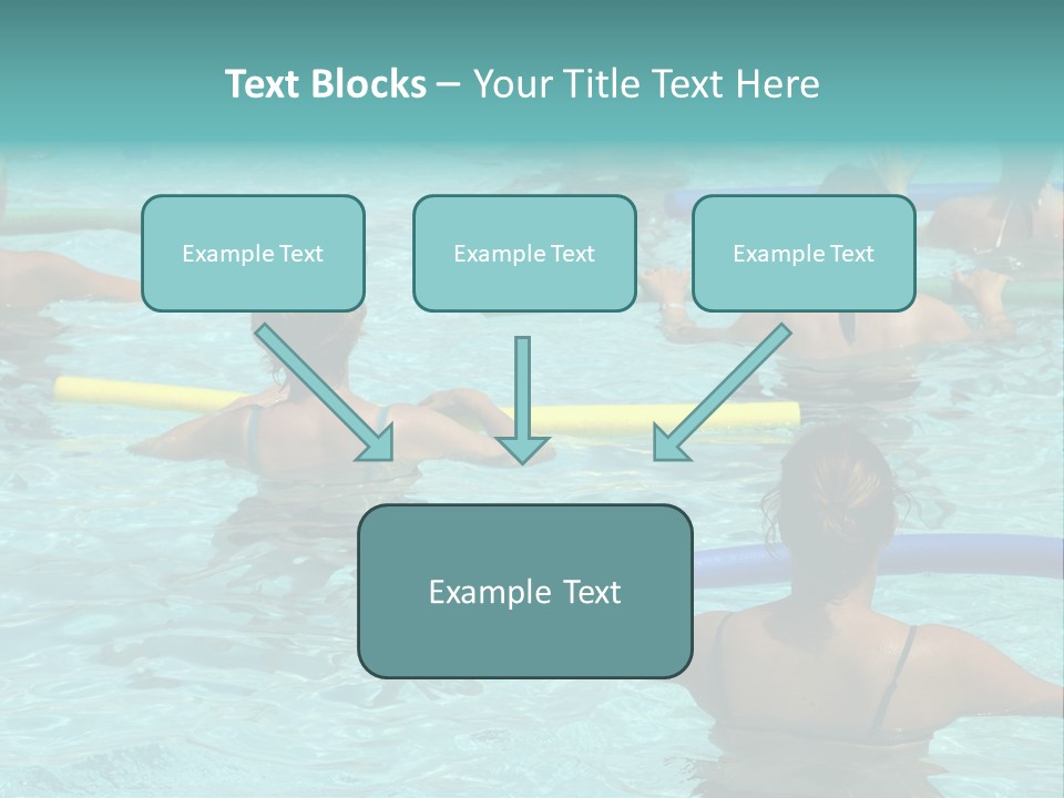 Wemen Doing Water Aerobic In Pool PowerPoint Template