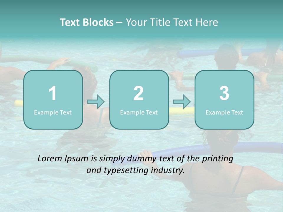 Wemen Doing Water Aerobic In Pool PowerPoint Template