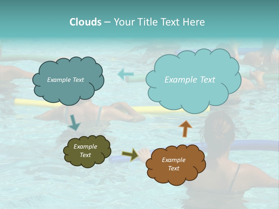 Wemen Doing Water Aerobic In Pool PowerPoint Template