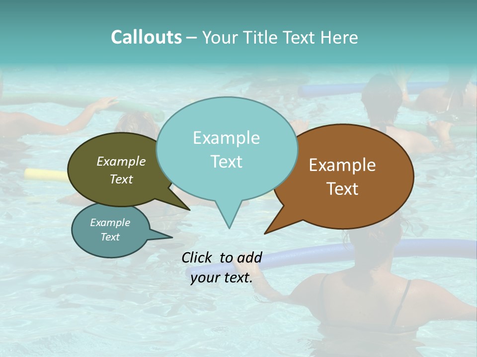 Wemen Doing Water Aerobic In Pool PowerPoint Template