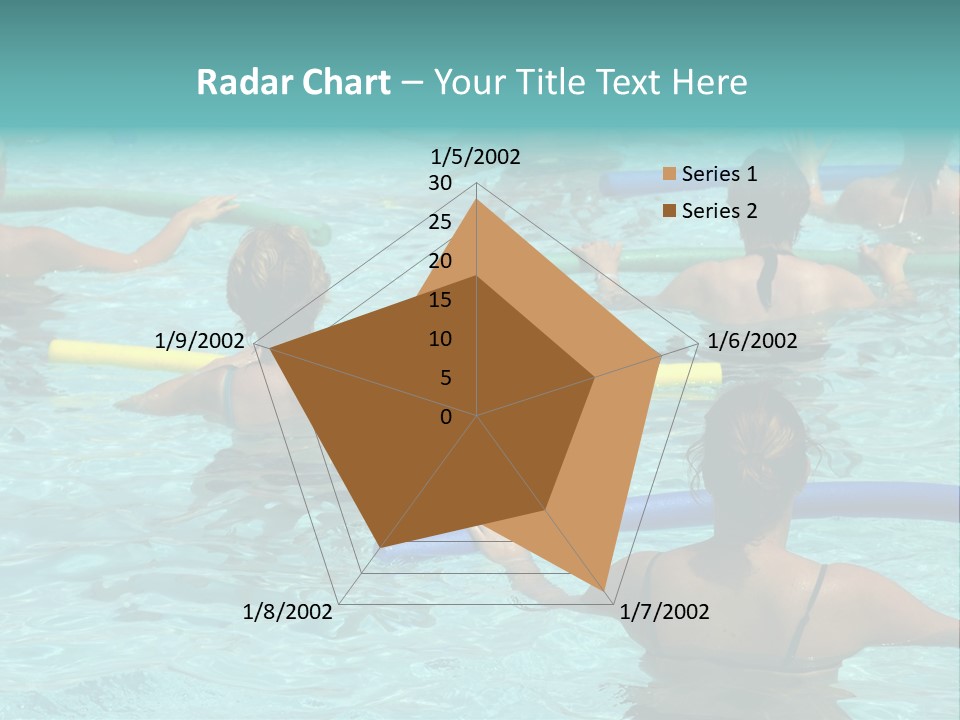 Wemen Doing Water Aerobic In Pool PowerPoint Template