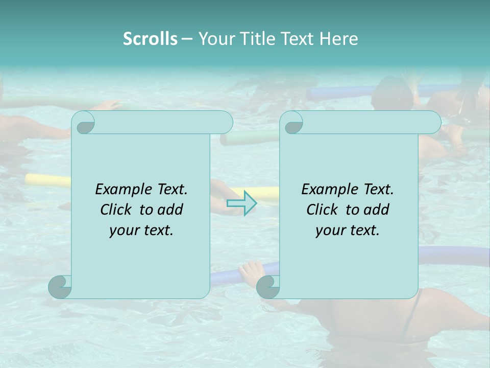 Wemen Doing Water Aerobic In Pool PowerPoint Template