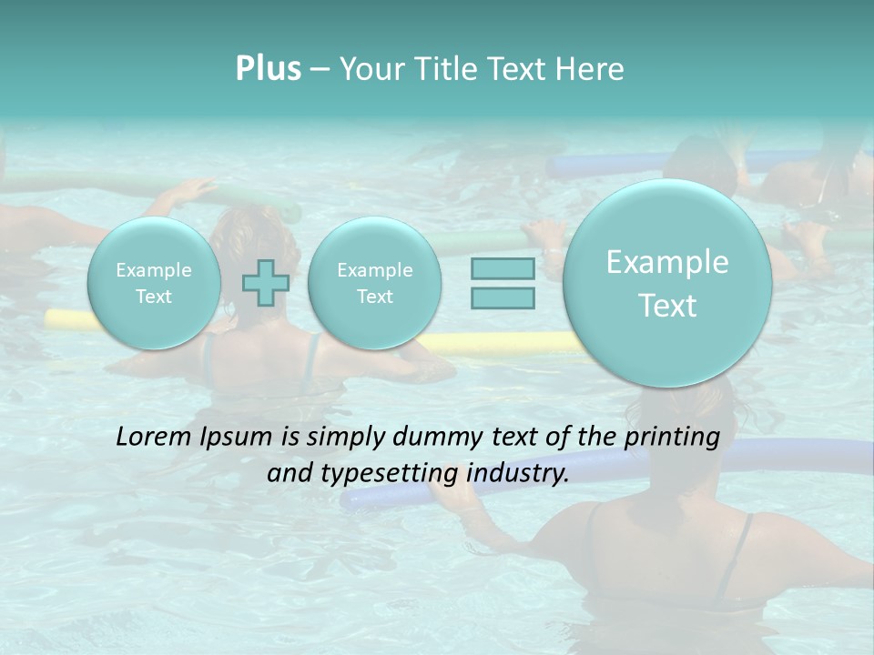 Wemen Doing Water Aerobic In Pool PowerPoint Template