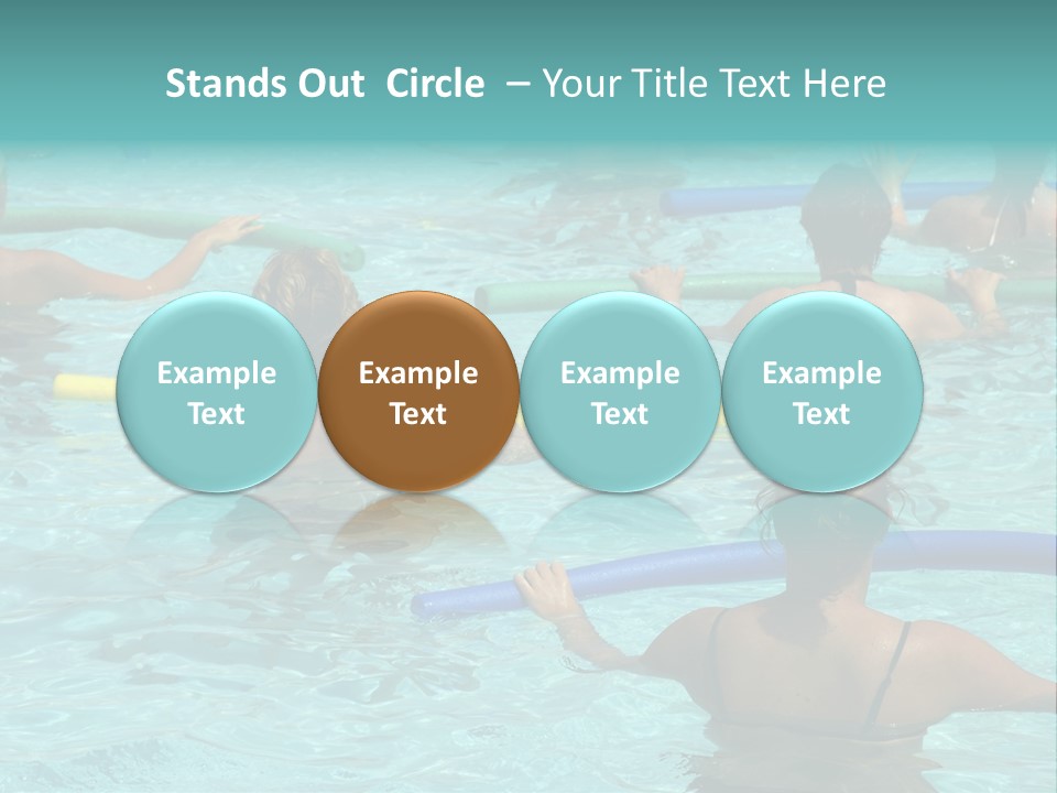 Wemen Doing Water Aerobic In Pool PowerPoint Template