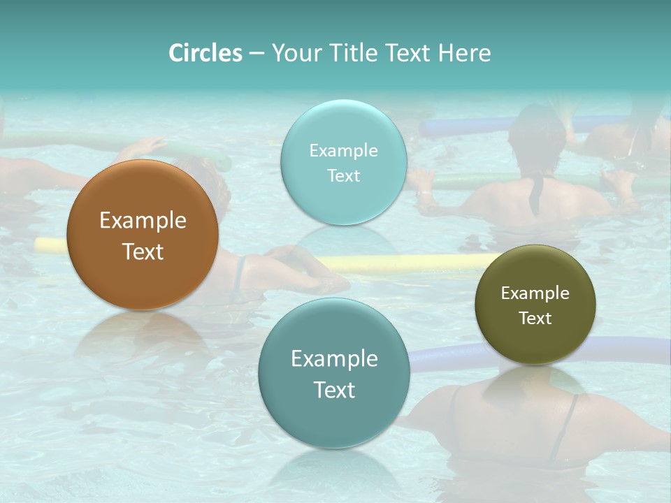 Wemen Doing Water Aerobic In Pool PowerPoint Template