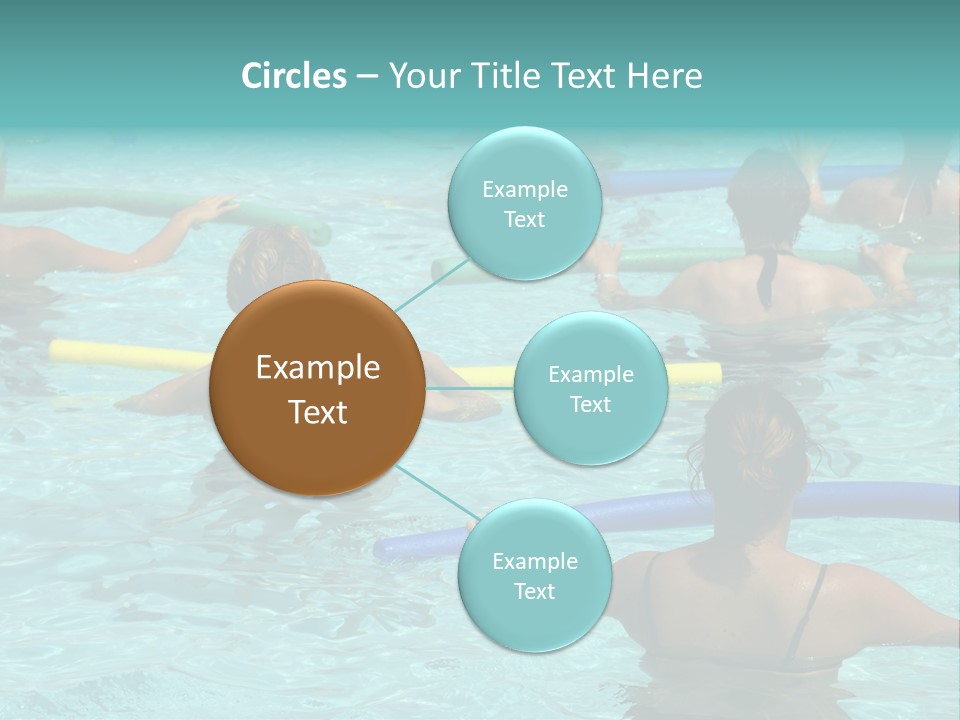 Wemen Doing Water Aerobic In Pool PowerPoint Template