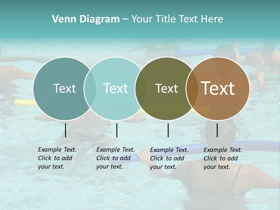 Wemen Doing Water Aerobic In Pool PowerPoint Template