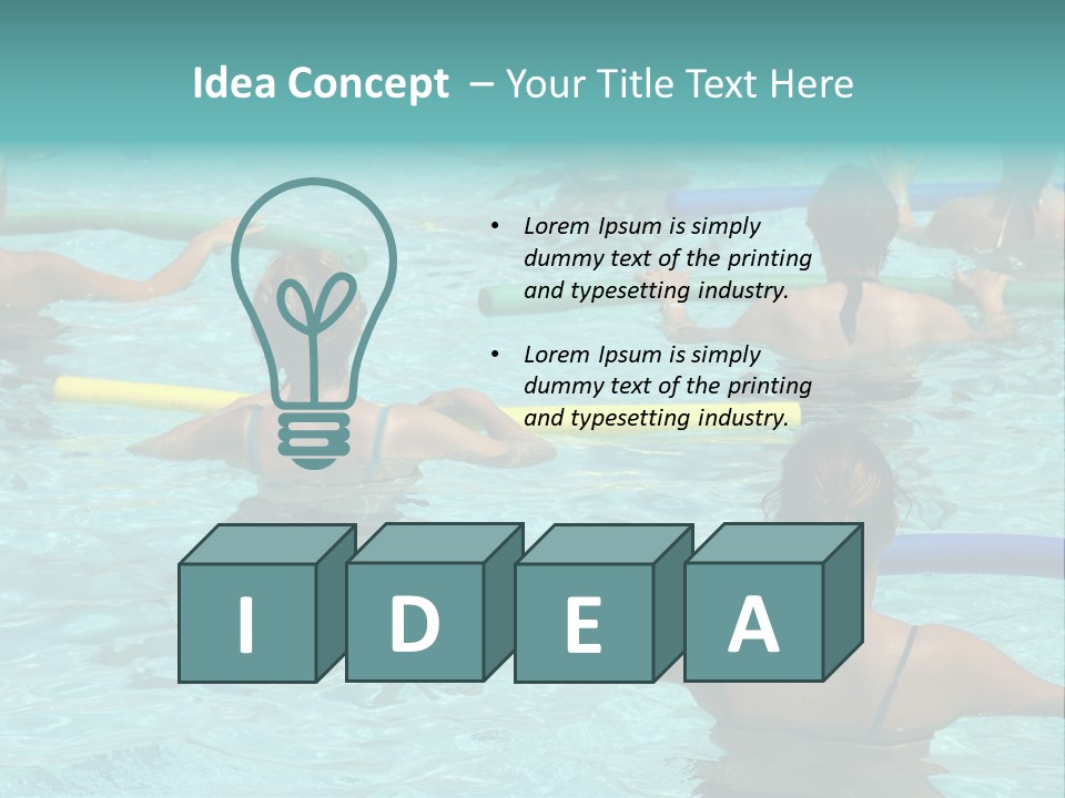 Wemen Doing Water Aerobic In Pool PowerPoint Template