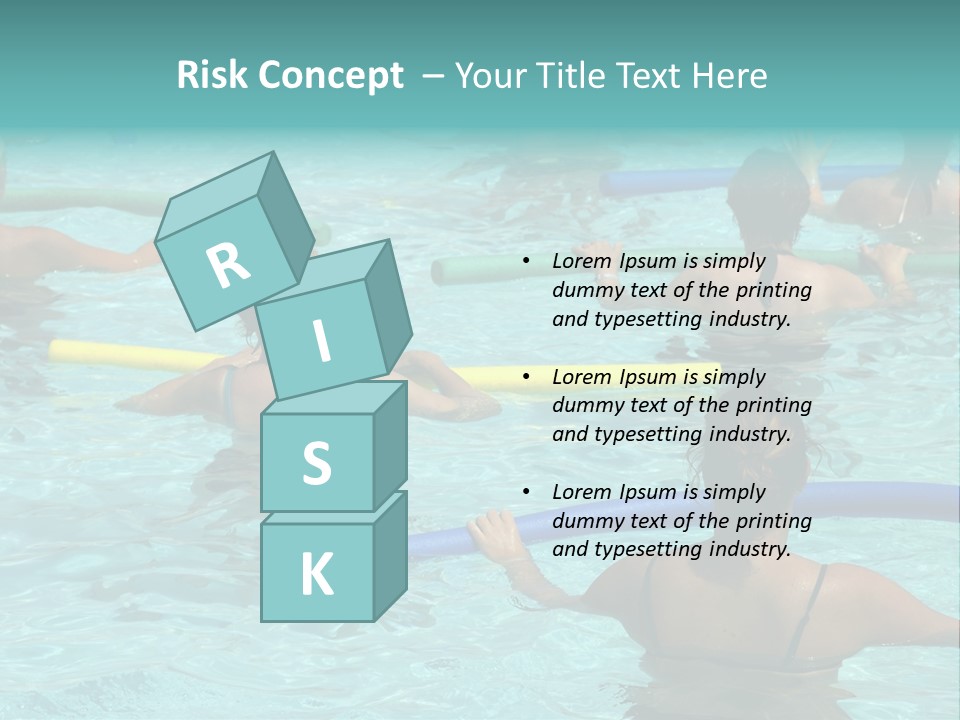 Wemen Doing Water Aerobic In Pool PowerPoint Template