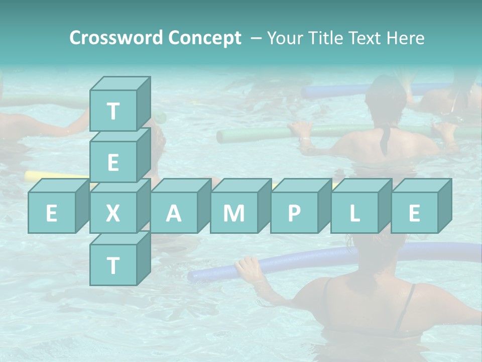 Wemen Doing Water Aerobic In Pool PowerPoint Template
