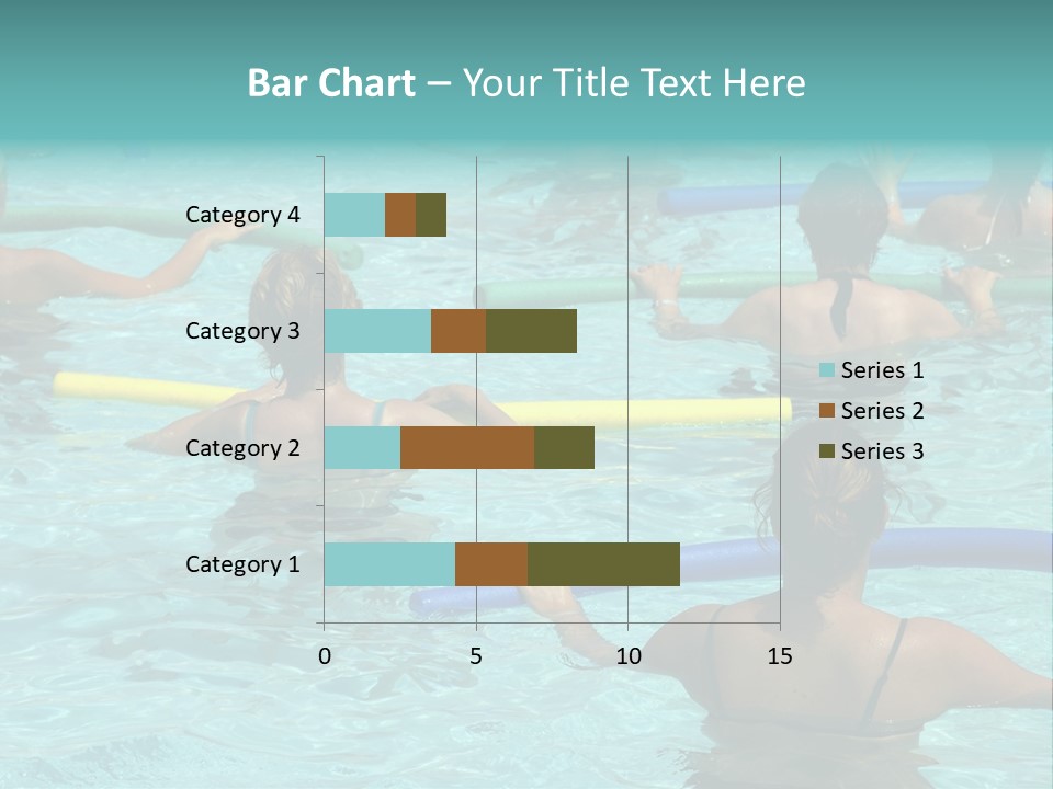 Wemen Doing Water Aerobic In Pool PowerPoint Template