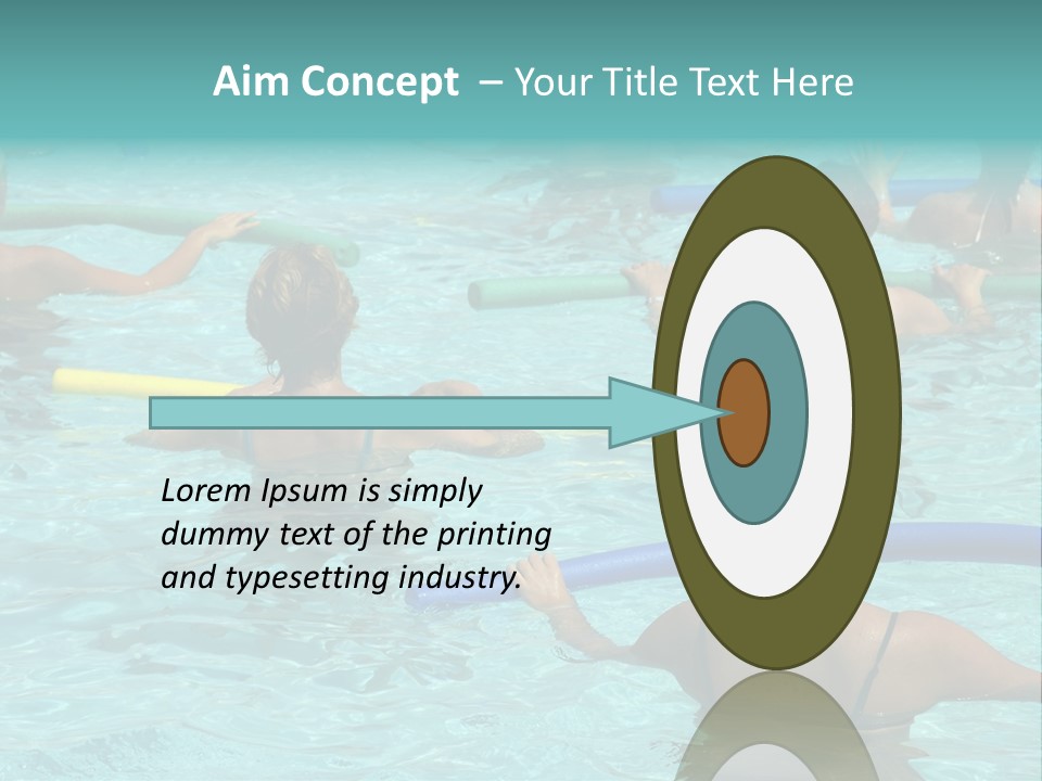 Wemen Doing Water Aerobic In Pool PowerPoint Template