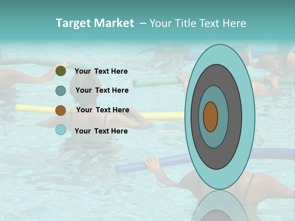 Wemen Doing Water Aerobic In Pool PowerPoint Template
