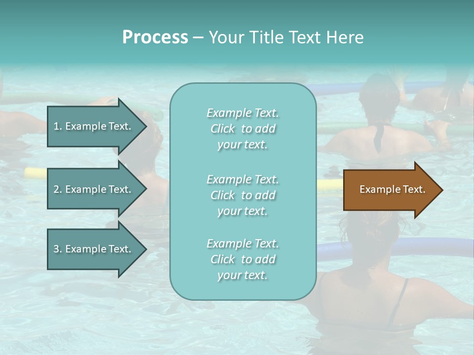 Wemen Doing Water Aerobic In Pool PowerPoint Template