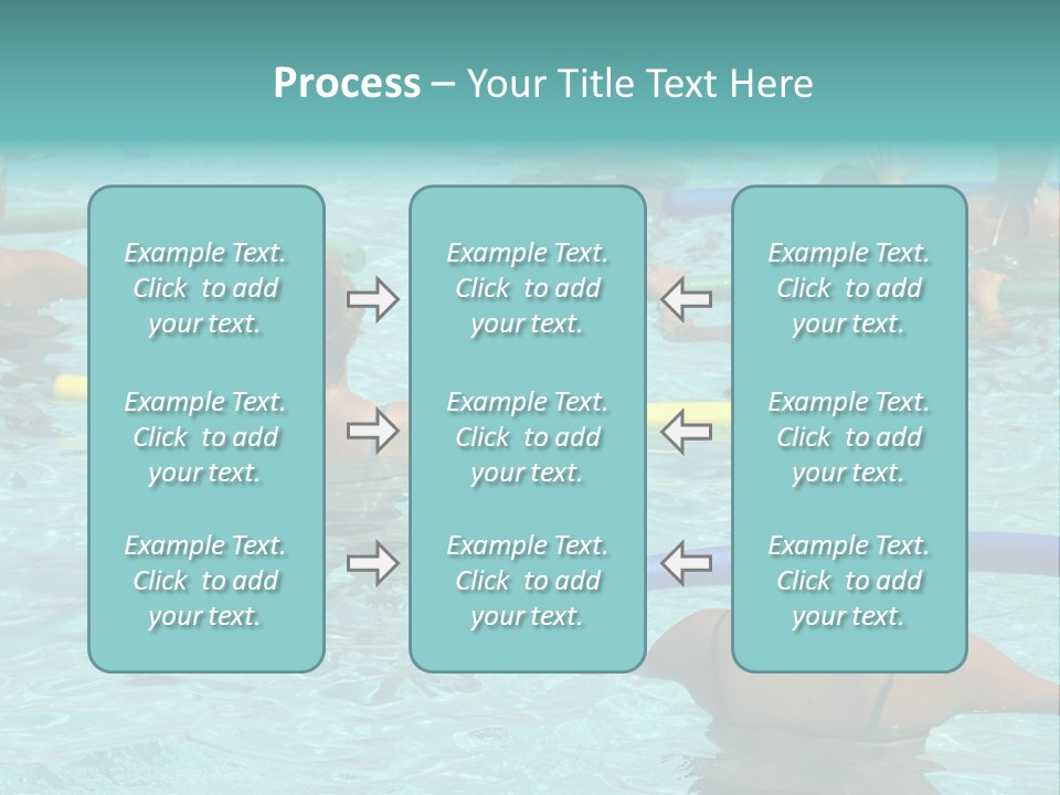 Wemen Doing Water Aerobic In Pool PowerPoint Template