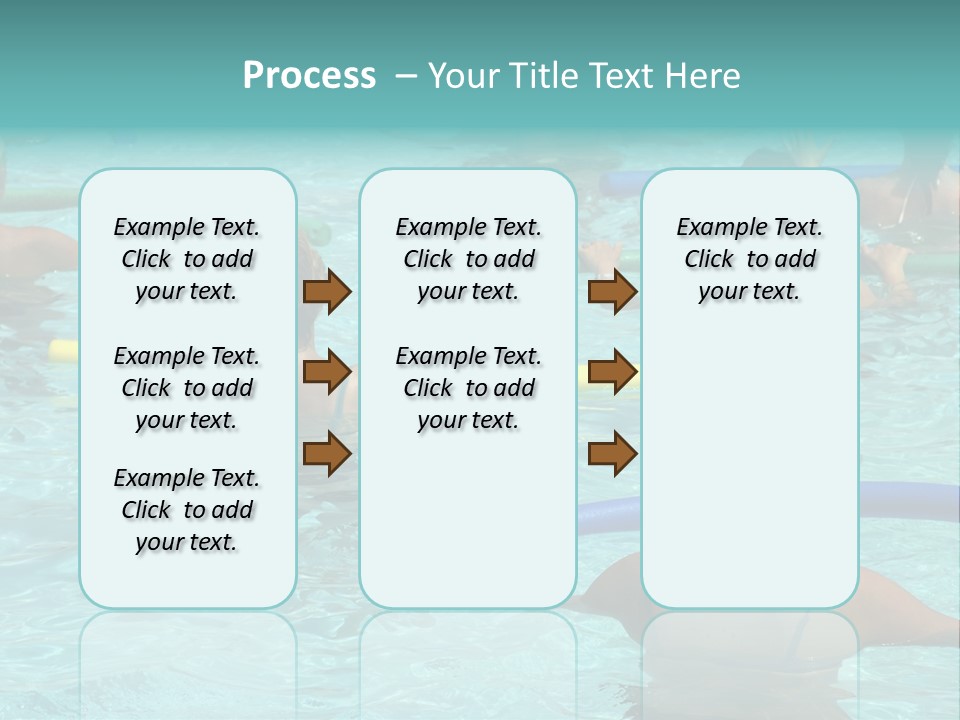 Wemen Doing Water Aerobic In Pool PowerPoint Template