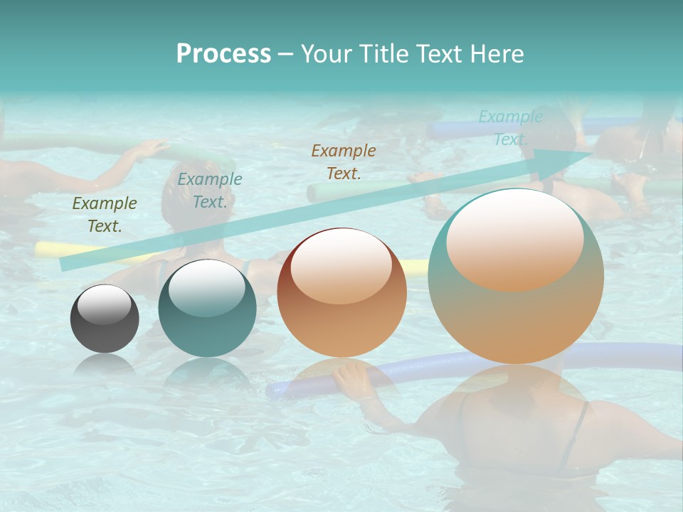 Wemen Doing Water Aerobic In Pool PowerPoint Template